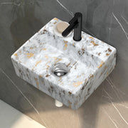 Plantex Wall Mount Washbasin for Bathroom/Designer Ceramic Bathroom Sink/Rectangle Tabletop Wash Basin/Home/Office (13 x 11.5 x 4.5 Inch)