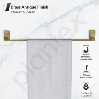 Plantex 304 Grade Stainless Steel Single Towel Rod/Towel Hanger for Bathroom/Hand Towel Holder/Bathroom Accessories - Crystal (Brass Antique)