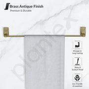 Plantex 304 Grade Stainless Steel Single Towel Rod/Towel Hanger for Bathroom/Hand Towel Holder/Bathroom Accessories - Crystal (Brass Antique)
