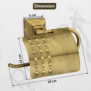 Plantex 304 Grade Stainless Steel Toilet Paper Holder/Toilet Paper Roll Holder/Toilet Tissue Paper Roll Holder/Bathroom Accessories - Squaro (Antique)