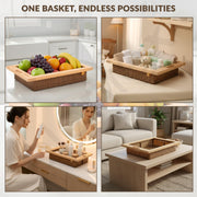 Plantex PVC Wicker Basket for Modular Kitchen/Wicker Basket for Storage/Pull Out Drawers for Kitchen Cabinets- Pack of 1 (20 x 16.5 x 4 inch)