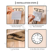 Plantex Self-Adhesive Wine Glass Rack/Holder Upside Down Glass Hanging Organizer/Wine Glass Holder for Pubs/Kitchen/Bars - (Pack of 2-Black)