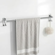 Plantex J4 Stainless Steel Self Adhesive Towel Rod for Bathroom/Single Towel Hanger without Drill/Towel Holder for Bathroom/24 Inch Towel Rod with Hook/Bathroom Accessories- Pack of 1 (Chrome)