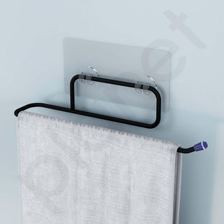 Plantex Self Adhesive Napkin Holder for wash Basin Hand Towel Holder/Towel Hanger for Bathroom Accessories – Pack of 1 (Black)