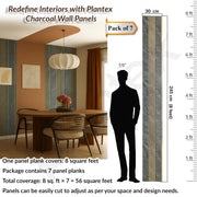 Plantex Louvers Panel for Wall/8 Feet Wall Panels/3D Charcoal Panel for Interior Walls DÃ©cor - Pack of 7 Covers - 56 Sq. Ft, Size-1 Feet x 8 Feet (WD-2209)