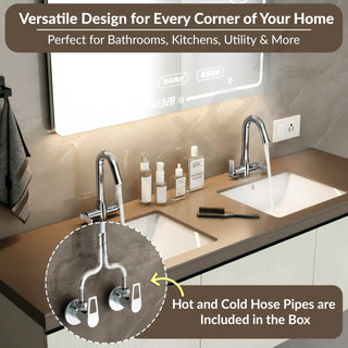 Plantex Mixer Tap for Bathroom/Wash Basin Tap Hot and Cold/Bathroom Accessories/Water Tap/Sink Tap for Wash Basin (Star, Chrome)