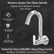 Plantex Pure Brass Kitchen Taps for Home Sink/Kitchen Sink Tap with 360Ãƒâ€šÃ‚Â° Swivel Spout and Water Saving Aerator-7Year Warranty-(BAL-510)