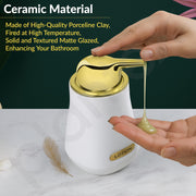 Plantex Ceramic Bathroom Set - Soap Holder for Bathroom/Liquid Soap Dispenser/Tumbler Holder/Toothbrush Holder/Handwash Dispenser - 3 Pcs Set