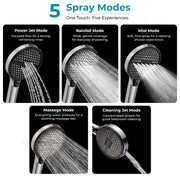 Plantex Hand Shower for Bathroom/6 Mode Multifunctional Shower/5-Inch ABS Plastic Silicone Handheld Shower Head/Easy Mode Switching – (Chrome, H-627)