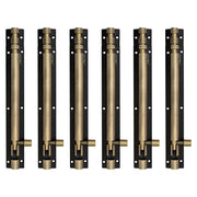 Plantex Heavy Duty 8-inch Joint-Less Tower Bolt for Wooden and PVC Doors for Home Main Door/Bathroom/Windows/Wardrobe - Pack of 6 (703, Brass Antique)