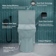 Plantex Platinum Ceramic One Piece Western Toilet /Rimless Washdown Commode for Toilet/Commode With Soft Close Toilet Seat - S Trap Outlet (Ocean)