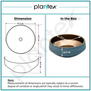 Plantex Ceramic Round Washbasin for Bathroom/Designer Tabletop Wah Basin/Counter Top Basin/Vessel Sink for Hotel/Restaurant/Living Room(NC-642,16 x 16 x 6.5 Inch)