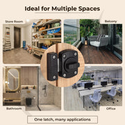 Plantex Latch Lock for Door/Baby Latch for Bathroom/Latch Lock for Main Door/Door Stopper - Pack of 1 (Black)