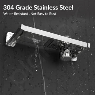 Plantex 2in1 Soap Dish with Tumbler Holder for Bathroom/304 Grade Stainless Steel Toothbrush Holder with Soap Case/Bathroom Accessories - (1914, Chrome)