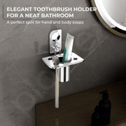 Plantex Stainless Steel Tooth Brush Holder/Tumbler Holder/Bathroom Accessories - (Dream - Chrome)
