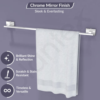 Plantex 304 Grade Stainless Steel 24 inch Bathroom Single Towel Rod/Towel Holder/Towel Hanger/Towel Bar/Stand/Bathroom Accessories - Benz (Chrome)