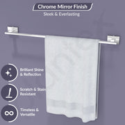 Plantex 304 Grade Stainless Steel 24 inch Bathroom Single Towel Rod/Towel Holder/Towel Hanger/Towel Bar/Stand/Bathroom Accessories - Benz (Chrome)