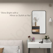 Plantex Aluminium Frame Mirror for Wall/Rectangle Wall Mount Rim Mirror for Bedroom/Dressing Room/Living Room - Black (21x36 Inch)