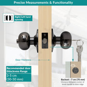 Plantex Stainless Steel Door Lock - Cylindrical Door Lock With 3 Keys/Tubular Door Knob/Lock For Main Door/Bedroom (Glossy Black)