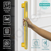 Plantex 14 Inch Main Door Handle for Wooden Doors - Pull-Push Handle Accessory (Pack of 1, Brass Antique)