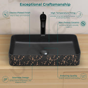Plantex Ceramic Designer Washbasin for Bathroom/ Countertop Bathroom Basin/ Over Counter Wash Basin for Restaurant, Hotel (24x 14 x 4.5 Inch)