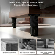 Plantex 3 Inch Sofa Leg for Bed Furniture/Aluminium Sofa Leg for Table/Support Legs/Furniture Leg - Pair of 1 (2 Piece) (DTS-77, Black)