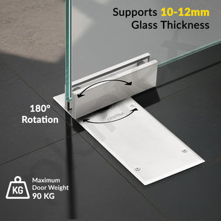 Plantex (Algo) Floor Spring for Glass Door/Patch Tap/Patch Lock for Glass Door - Matt (90 kg)