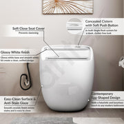 Plantex Imported Platinum Ceramic One Piece Commode Toilet/Rimless Commode/Siphonic Flush Western Toilet with Soft Close Toilet Seat - S Trap (White)