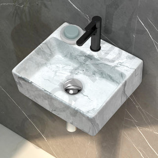 Plantex Wall Mount Wash Basin for Bathroom/Designer Ceramic Basin/Rectangle Countertop Wash Basin/Home/Office (13 x 11.5 x 4.5 Inch)