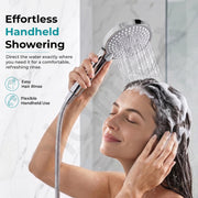 Plantex Hand Shower for Bathroom/5 Mode Multifunctional Shower/5-Inch ABS Plastic Silicone Handheld Shower Head/Easy Mode Switching – (Chrome, APS-8607)