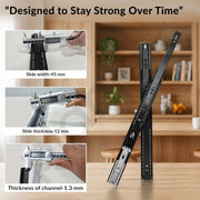 Plantex 10 Inch Soft Close Drawer Channel/Regular Close Ball Bearing Slider Drawer Channel for Home, Kitchen & Wardrobe/Telescopic Channel for Drawer - Pair of 1 (Black)