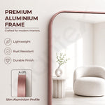 Plantex Aluminium Frame Mirror for Wall/Rectangle Wall Mount Mirror for Bedroom/Dressing Room/Living Room/Entryway - (18x24 Inch-Rose Gold)