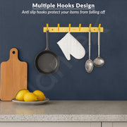 Plantex Wall Hooks for Hanging Cloth/Stainless Steel Towel Hangers/Bathroom Robe Hooks/Door Hangers/Square Wall Hook/Hook Rail for Hanging Keys - 6 Hooks (Pack of 3, PVD Gold)