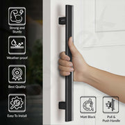 Plantex 12 Inch Main Door Handle/Aluminium Handle for Door/Black Pull-Push Handle for Home/Office/3 Years Warranty Pack of 1 (APS-612, Black)