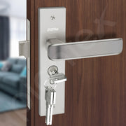 Plantex Heavy-Duty Door Lock Set - Main Door Lock Handle Set/ 6-Lever Lock Mechanism with 3 Years of Warranty/Mortise Lock with 3 Keys, Brass Lockbody & Cylinder(8112 - Satin White & Satin Black)