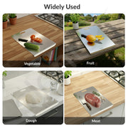 Plantex Stainless Steel Vegetable Cutting Board/Chopping Board for Kitchen Use/Chopper Board/Anti-Bacterial,Durable, Non-Slip & Knife Friendly Cutting Pad - Pack of 1 (APS-1189, Chrome)
