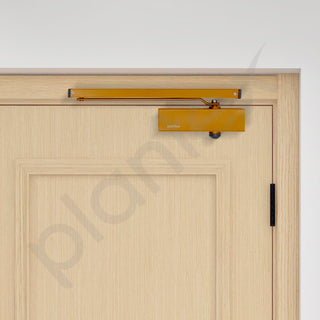 Plantex Premium Automatic Door Closer for Wooden Door Adjustable Size 3 Spring Hydraulic Auto Door Closer for Home Office Hotel for Wide 180 Degree Opening (Capacity-120 kg,Golden)