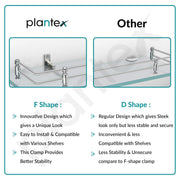 Plantex Premium Transparent Glass Shelf for Living room / Kitchen/ Bathroom Glass Shelf / Bathroom Accessories Set / Kitchen Organizer - ( Polished 12x6 -Pack of 1 )