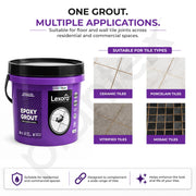 Plantex Lexora Epoxy Grout/3-Part Epoxide Resin Tile Grout/Floor & Wall Tiles Joints/Waterproof & Stain Proof/Bathroom & Industrial Use - 1 kg (Coffee Brown)