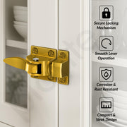 Plantex Cabinet Latch â€“ Heavy-Duty Hatch Case Bolt for Storage Units, Toolboxes, Kitchen Cabinets & Cupboards - Pack of 6 (Gold)