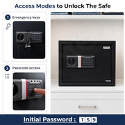Plantex 34 Ltr. Safe Locker For Home/Digital Locker/Electronic Safety Locker with Master & User Dual Code Access with Emergency Key/2 Years Warranty By Plantex (Black)