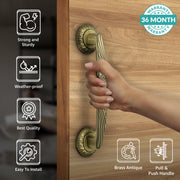 Plantex 10 Inch Main Door Handle for Wooden Doors - Pull-Push Handle Accessory (Pack of 1, Brass Antique)