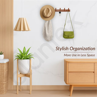 Plantex Wall Hooks for Hanging Cloth/Stainless Steel Towel Hangers/Bathroom Robe Hooks/Door Hangers/Square Wall Hook/Hook Rail for Hanging Keys - 6 Hooks (Pack of 2, PVD Rose Gold)