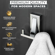 Plantex Robe Hook for Bathroom/Pure Brass Clothes Hanging Hook/Hook for Wall/Bathroom Accessories - Pack of 1 (APS-RTO-04, Chrome)