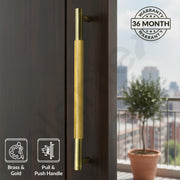 Plantex Heavy Duty Door Handle/Door & Home Decor/24 inch Main Door Handle/Door Pull-Push Handle - Pack of 1 (Brass Antique & Gold)