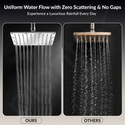 Plantex Stainless Steel Shower Head for Bathroom/8 x 8 inch Square Overhead Shower without Arm/Adjustable Bathroom Shower-(Sandwich-Chrome)