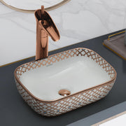 Plantex Ceramic Table Top Wash Basin/Washbasin/Countertop Wash Basin for Bathroom/Living Room(NC-482, 14 x 10 x 5 Inch)
