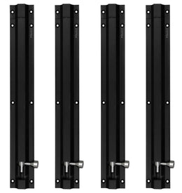 Plantex Stainless Steel 12 inch Tower Bolt/Tower Bolt for Home,Offices Doors and Windows/Tower Bolt for Main Door/Door Latch/Kundi/Chitakini/Door Latch for Main Door and Windows (Black, Pack of 4)