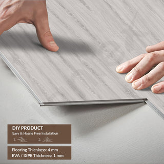 Plantex SPC Tiles for Floor/Interlocking Sound Insulated Floor Tiles/Click N Lock Wooden Flooring for Livingroom/Kitchen-30 Square Feet/10 Tiles,Granite Majesty-DIY Installation(Water&Fire Resistant)