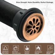 Plantex Brass with Nylon 6 inch Full Thread Waste Coupling for Wash Basin/Coupling for Sink - Pack of 1 (BH-1116, Rose Gold)